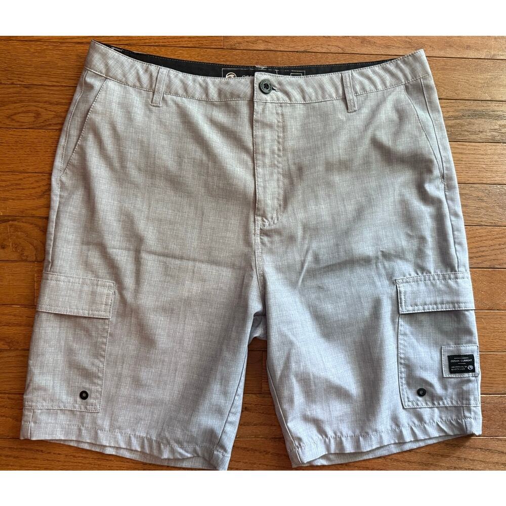 Ocean Current Mens Shorts Size 34 Light Grey Cargo